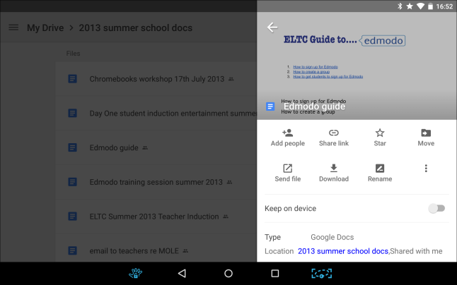 Google Drive gives students a huge range of sharing options