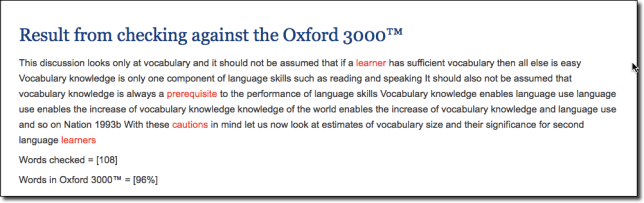 Oxford Text Profiler provides word frequency info about texts
